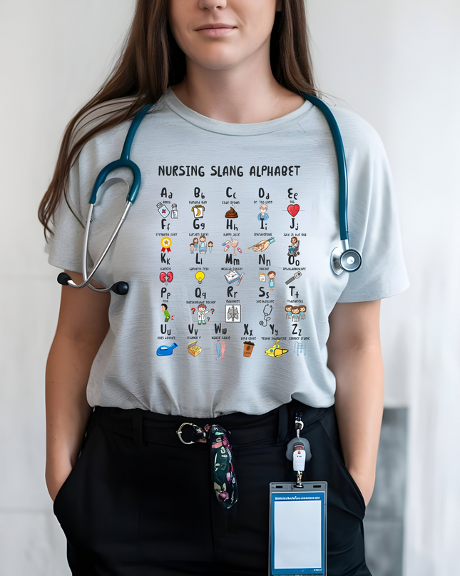 Unisex Nurse Alphabet Shirt/Fun Nurse Shirt image 0