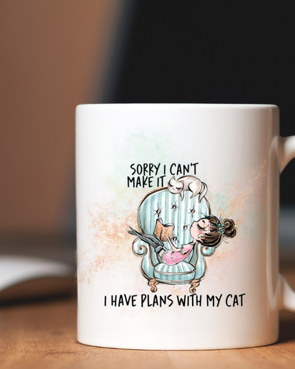 Plans with my cat Coffee Mug image 0