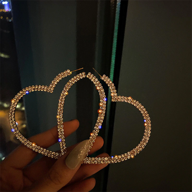 Heart Crystal Hoop Earrings image 5