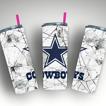 Dallas Cowboys Blue Star Graffiti Skinny Tumbler image 0