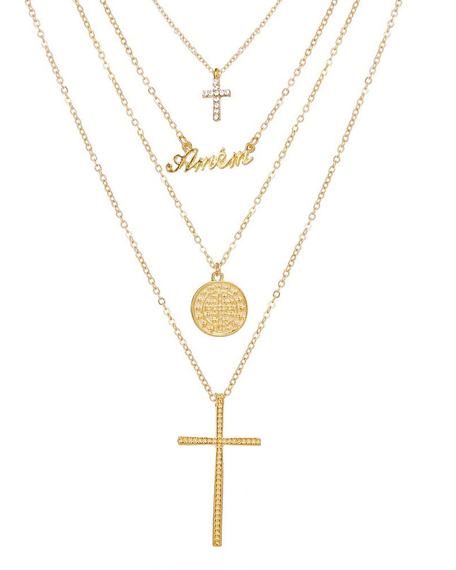 Bohemian Multilayer Big Cross Pendant Necklace image 3