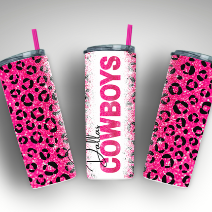 Dallas Cowboys Pink Leopard Tumbler image 0