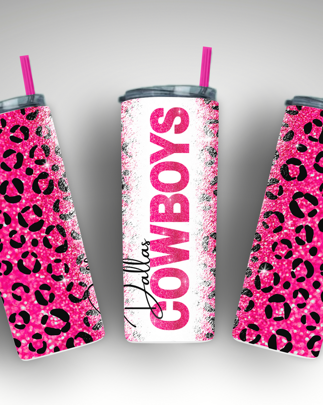 Dallas Cowboys Pink Leopard Tumbler image 0