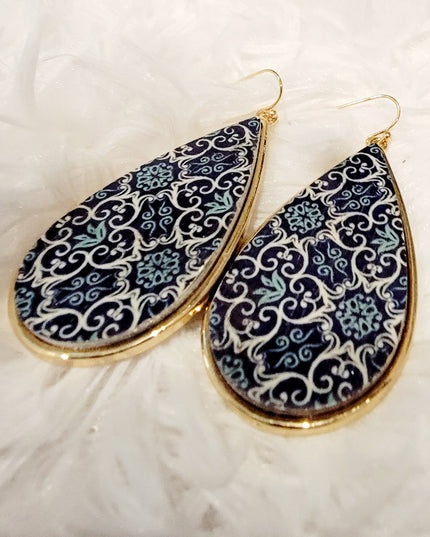 Blue Moroccan Teardrop Earrings image 0