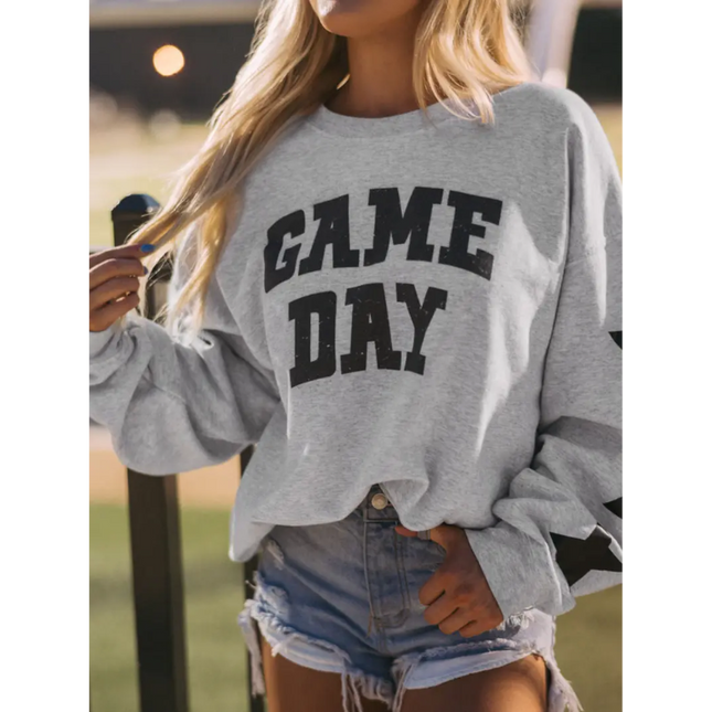 Game Day Star Sleeve Oversized Sweatshirt