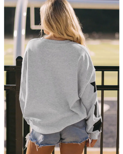 Game Day Star Sleeve Oversized Sweatshirt
