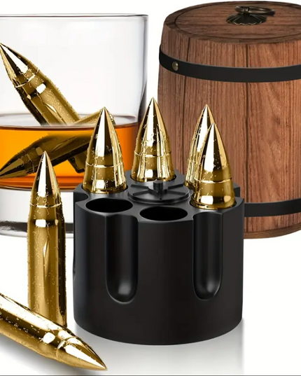 Golden Bullet Whiskey Stones Set – Chilling Without Dilution