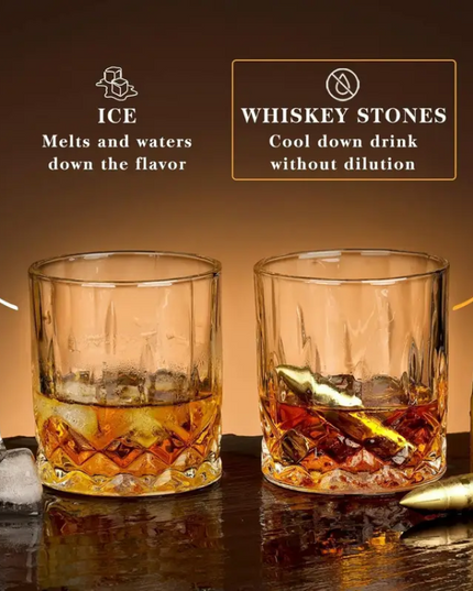 Golden Bullet Whiskey Stones Set – Chilling Without Dilution