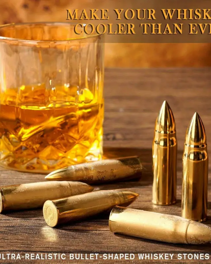 Golden Bullet Whiskey Stones Set – Chilling Without Dilution