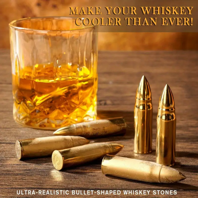 Golden Bullet Whiskey Stones Set – Chilling Without Dilution