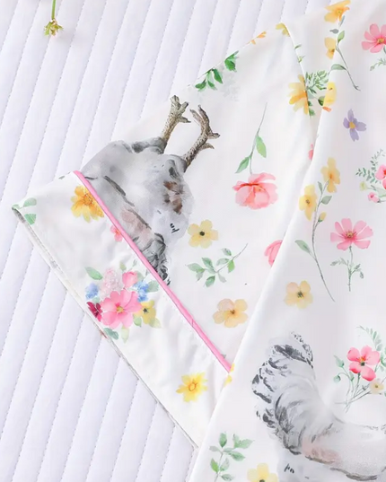 Farm Fresh Chicken Pajama Set – Cute Floral Short Sleeve Sleepwear