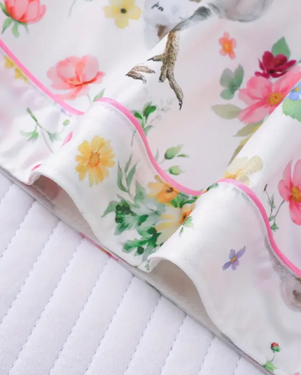 Farm Fresh Chicken Pajama Set – Cute Floral Short Sleeve Sleepwear