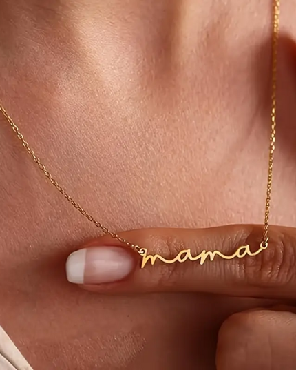Gold Script Mama Necklace – Minimalist Gifts for Mom