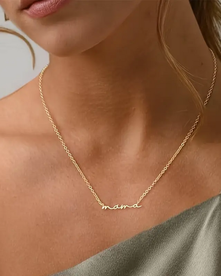 Gold Script Mama Necklace – Minimalist Gifts for Mom