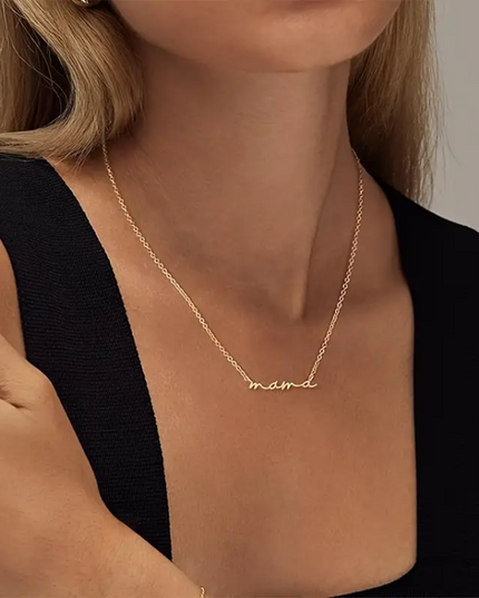 Gold Script Mama Necklace – Minimalist Gifts for Mom