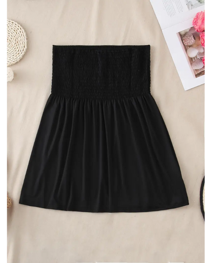 Black Strapless Smocked Tube Top