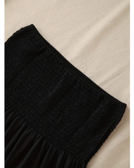 Black Strapless Smocked Tube Top