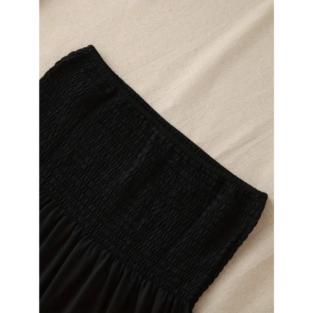 Black Strapless Smocked Tube Top