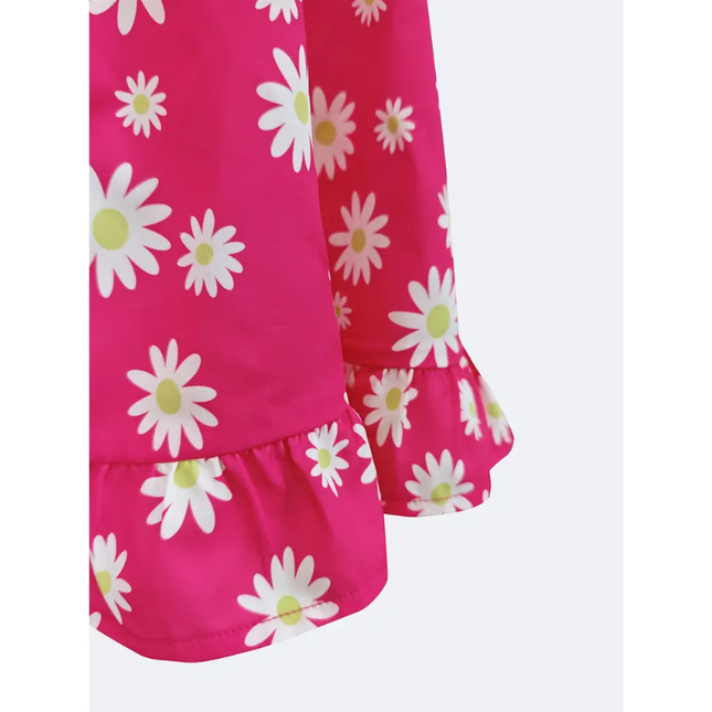 Bright Pink Daisy Print Halter Top