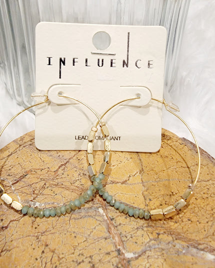 Glass Bead Hoop Earrings image 2