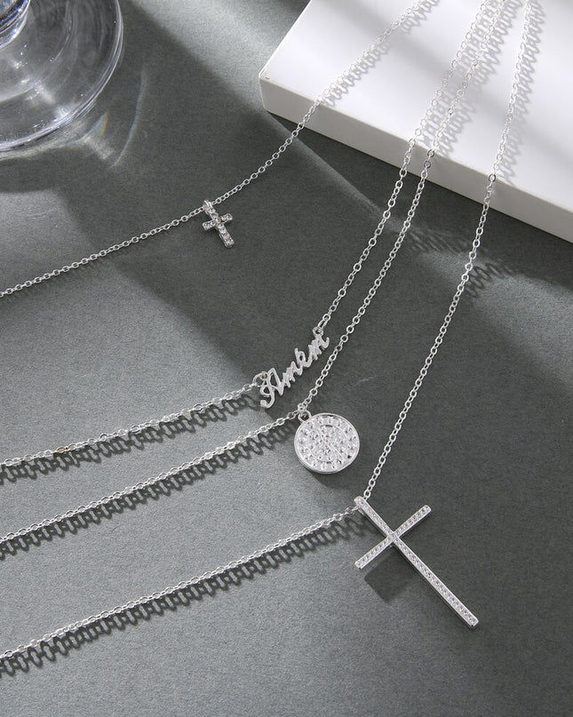 Bohemian Multilayer Big Cross Pendant Necklace image 2