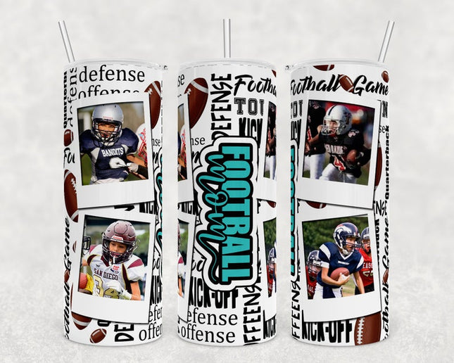 Football Mom Polaroid Skinny Tumbler image 0