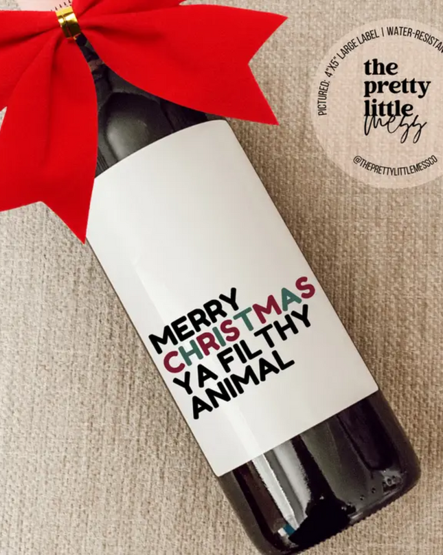 Funny Wine Labels, Holiday Wine Labels image 9