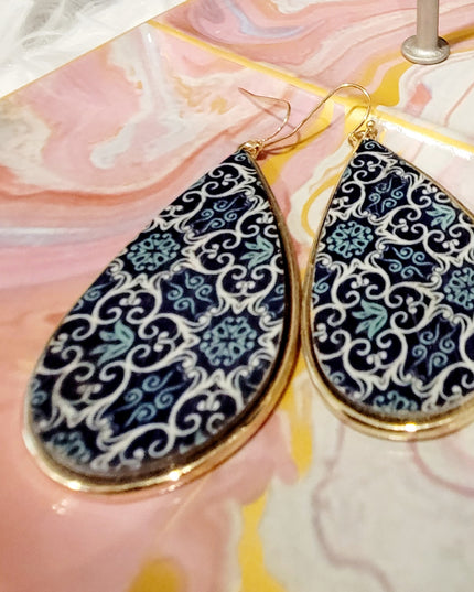Blue Moroccan Teardrop Earrings image 2