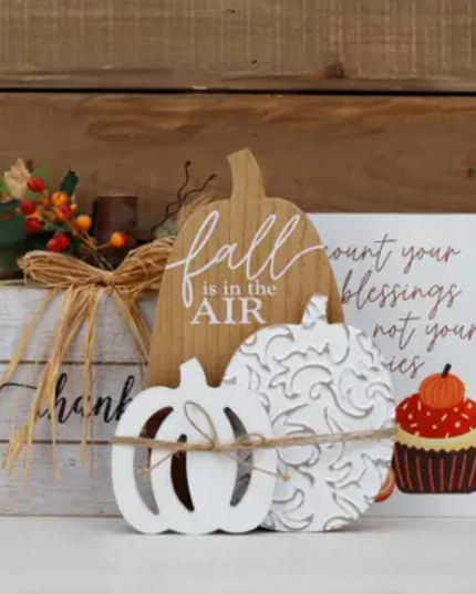 Fall Is in the Air Layered Pumpkin Trio Sign