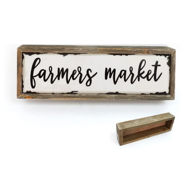 Rustic Farmers Market Wooden Sign
