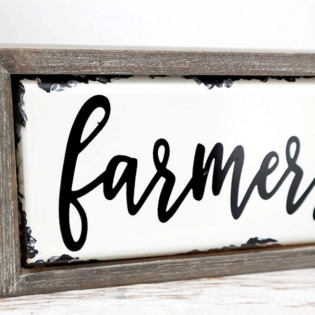 Rustic Farmers Market Wooden Sign