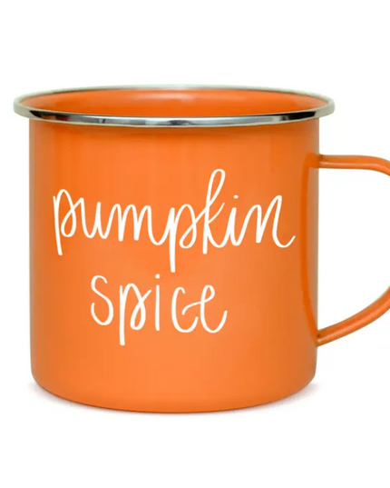 Pumpkin Spice Orange Enamel Mug