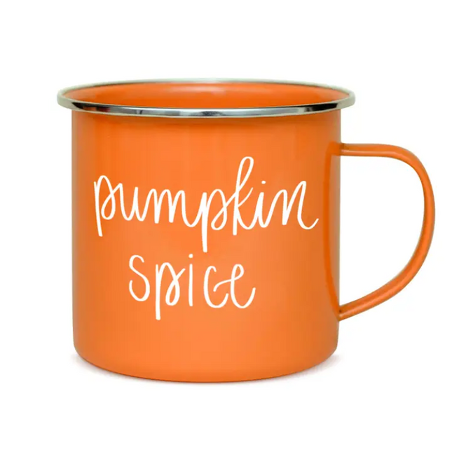 Pumpkin Spice Orange Enamel Mug