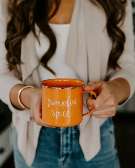Pumpkin Spice Orange Enamel Mug