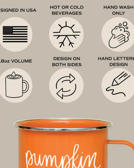 Pumpkin Spice Orange Enamel Mug