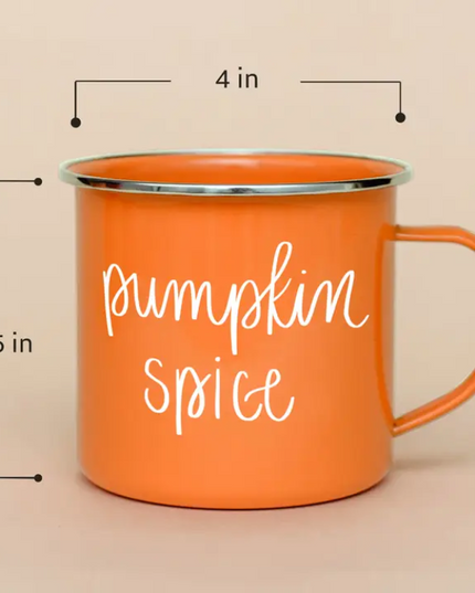 Pumpkin Spice Orange Enamel Mug