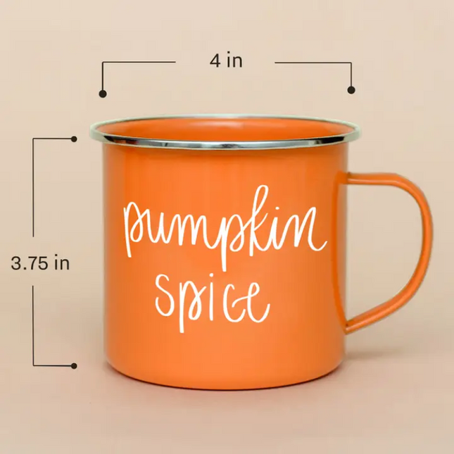 Pumpkin Spice Orange Enamel Mug