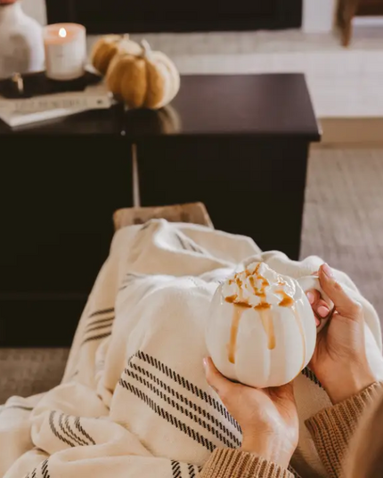 Cream Ceramic Pumpkin Mug