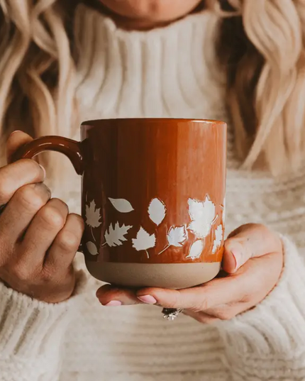 Terracotta Fall Leaf Mug