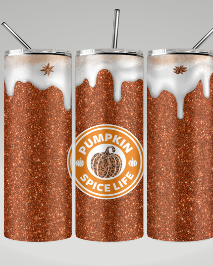 Pumpkin Spice Life Glitter Tumbler image 0