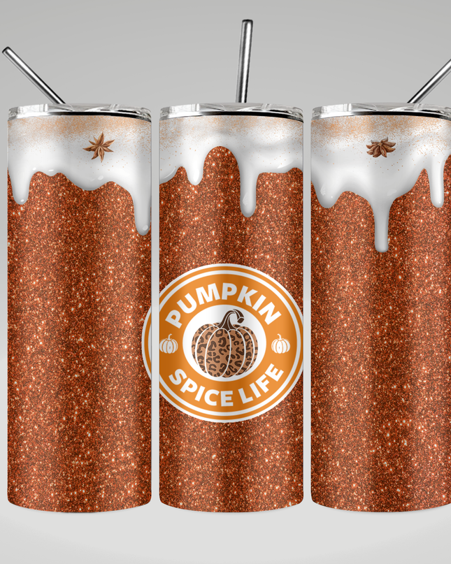 Pumpkin Spice Life Glitter Tumbler image 0