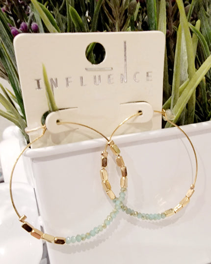 Glass Bead Hoop Earrings image 4