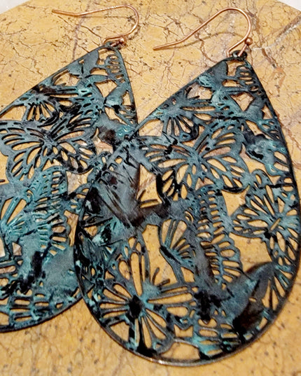 Metal Filigree Butterfly Earrings image 4
