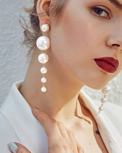 Vintage Pearl Dangle Earrings image 0