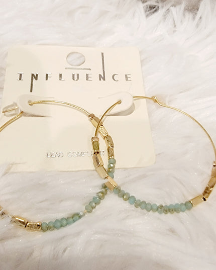 Glass Bead Hoop Earrings image 0