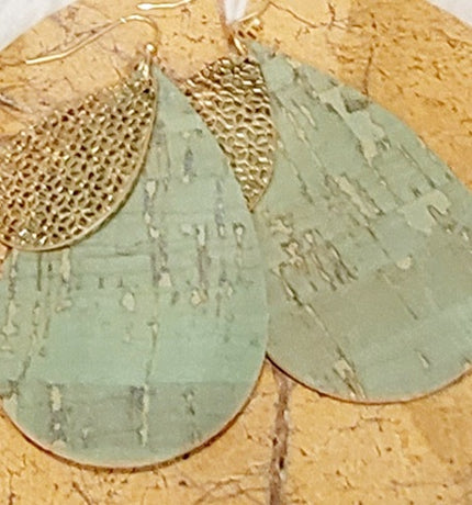 Metal & Cork marquise Earrings image 7