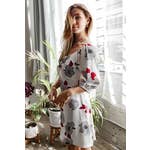 Red Floral Print Mini Dress image 4