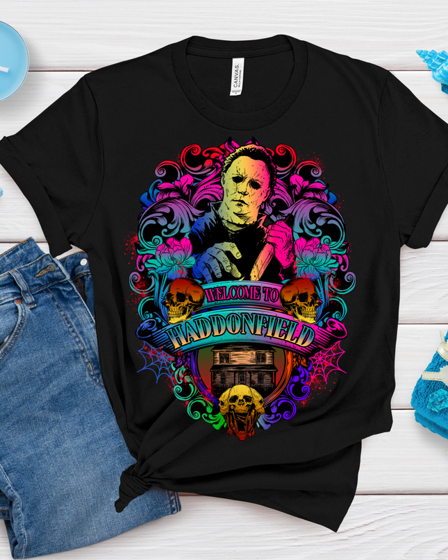 Welcome to Haddonfield Retro Horror Tee image 0