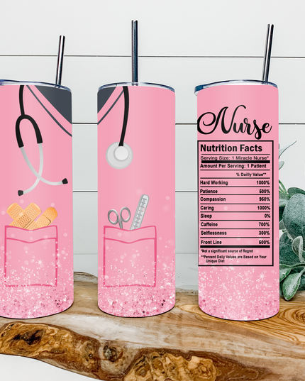 Pink Nurse Scrub Tumbler image 1