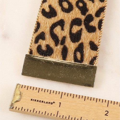 Thick Animal Print Bracelet in Faux Calf Hair image 1